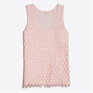 J. Crew Factory Navy Tier Dot Lace Overlay Tank
